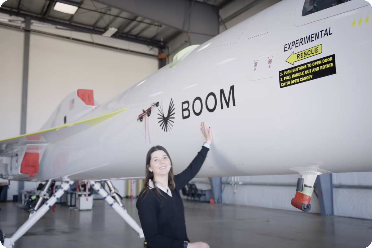 Jacklyn with a Boom supersonic jet